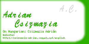 adrian csizmazia business card